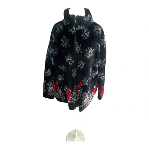 Vintage Zip Fleece with Red Birds and Snow ❄️.  Size XL, Beautiful Cozy … - Picture 4 of 11
